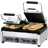 Casselin Panini Grill 2-fach - Premium - Gerillt / Glatt mit Timer CGP2RLPT