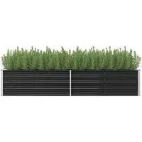 vidaXL Garten-Hochbeet Anthrazit 240 x 80 x 45 cm Verzinkter Stahl