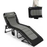 StarTech.com Outdoor Sonnenliege - Klappbare Gartenliege - 5-fach verstellbare Rückenlehne - Metallgestell mit Stoff - Mit Armlehnen - 200x68x35 cm - 150 kg
