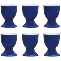 Ritzenhoff & Breker Eierbecher "Eierbecher Doppio ø 5 cm 6er Set", blau (indigo blau), Porzellan, Eierbecher, Eierbecher