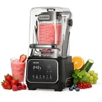Vevor Standmixer 2 L Smoothie Mixer mit Schutzabdeckung 2200 W Crushed Ice Maker mit Selbstreinigungsfunktion Einstellbarer Drehzahl 6 Voreingestellte Programme Smoothies Eiscrushing Pürees Schwarz