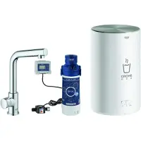 GROHE Red Mono Standventil Set, Ausladung 153mm, L-Auslauf, mit Red Boiler Größe M, 30339001, Farbe: Chrom