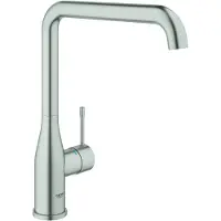 GROHE Essence Einhand-Spültischarmatur, Ausladung 220mm, schwenkbar, hoher Auslauf, 30505DC0, Farbe: Supersteel