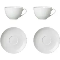 Ritzenhoff & Breker Tasse "Cappucinoset Bianco 4er Set weiß", weiß, B:2cm H:2cm, Porzellan, Trinkgefäße, Tasse, Spülmaschinengeeignet