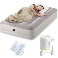 Intex Luftbett "Dura-Beam Prestige mid-rise mit USB150 Pumpe" Gr. 99, grau, Luftbetten, B/H/L: 99cm x 30cm x 191cm, Kunstseide, Vinyl, Luftbett, B:99cm H:30cm L:191cm