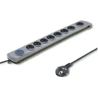 Qoltec 50167, 8 AC-Ausgänge, Typ F, 230 V, 50 Hz, 16 A, 3680 W