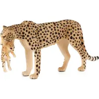 Small Foot Mojo Fun Cheetah Female with Cub, 3 Jahr(e), Wildlife, Gelb, Schwarz, Weiß, Polyvinylchlorid (PVC)