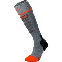 Lenz - Beheizbare Socken - Heat Sock 5.1 Toe Cap Slim Fit Grey/Red aus Wolle - Größe 39-41 - Grau