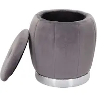 Mauro Ferretti Hocker mit Stauraum Paris grau-silber