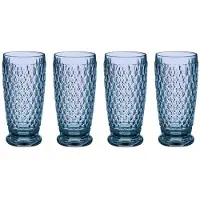 Villeroy & Boch Longdrinkglas "Longdrinkgläser Boston Coloured 400 ml 4er Set", blau, Glas, Trinkgefäße, Longdrinkglas