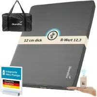 Skandika Doppel-Isomatte Easy 3D Premium Flex | Luftmatratze für 2 Personen, 200 x 150 x 12 cm, USB-C Pumpe, Schaumstoff, Softtouch-Oberfläche