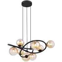 Globo Lighting LED Hängeleuchte, schwarz Glas amber H 120 cm