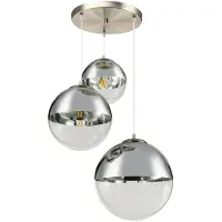 Globo Lighting LED Hängeleuchte, 3-Flammig, Glas Kugeln, Chrom, D 51 cm