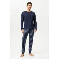 Mey Anzug lang Serie Seriously Stripes Yacht Blue | Größe XL