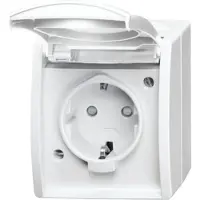 Busch-Jaeger 20EBW-54 SCHUKO Steckdose Safety+ mit Klappdeckel 16 A alpinweiß - ocean 2CKA002083A0843 20EBW54