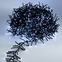 Spetebo Büschel Lichterkette kalt weiß - 11 m / 1512 LED - Deko Baum Beleuchtung mit Controller und Speicherchip - für Außen und Innen
