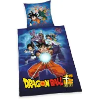 Herding Bettwäsche Dragonball Super, Kopfkissenbezug 70 x 90 cm mit Reißverschluss und Wende-Motiv, Bettbezug 140 x 200 cm, Mit Reißverschluss, 100% Baumwolle/Renforcé