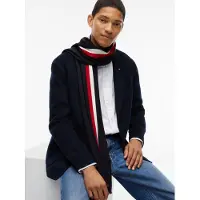 Tommy Hilfiger Strickschal "TH RWB RASHELLE SCARF" aus Wollmix mit Global-Streifen