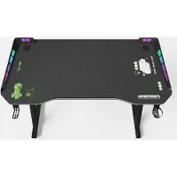 Phoenix Minecraft Gamingtisch, Schreibtisch mit Beleuchtung und Halterungen