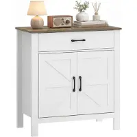 HOMCOM Sideboard mit Schublade Verstellbarem Regal, 77x39,3x81,5 cm, Weiß