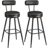 Vasagle Barhocker 2er Set, Kunstleder, 101,3 cm hoch, einfacher Aufbau