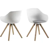 AC Design Tina, Stoff, Polypropylen, Grau, Weiß, Harte Rückenlehne, Polypropylen, Weiß, Weiß