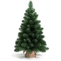 LAALU Künstlicher Weihnachtsbaum NARNIE 60 cm, grün, 2D, 72 Zweige, inkl. Pflanztopf mit Jutesack