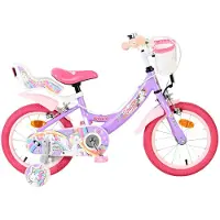 Volare Unicorn Kinderfahrrad 14 Zoll für Mädchen mit zwei Handbremsen und Einhorn-Design