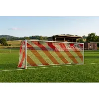 GLA-WEL Fußballtor - Bundesliga - 7,32 x 2,44 m - mit Netzbügel alu-naturblank Kunststoff-Netzhaken Ohne Mit