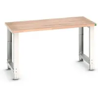 Bott Werkbank cubio Multiplex-Platte 1500 x 750 x 740-1140 mm RAL 7035