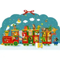 Coppenrath Verlag Memo-Adventskalender - Bunte Weihnachtseisenbahn der Tiere