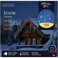 Lumineo LED-Eiszapfen 20 Meter 490 LED schwarz/soft gold (tweekleurig)