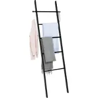Wenko Handtuchleiter "Loft", schwarz, B:43cm H:170cm T:33cm, Bambus, Handtuchhalter, Handtuchleiter, Bambus, schwarz lackiert