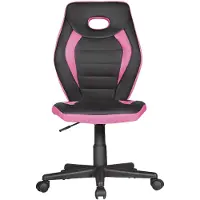 Amstyle Kinderdrehstuhl LUAN schwarz/pink für Kinder ab 6 mit Lehne
