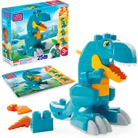 Mega BLOKS Fisher-Price Beiß-Dinosaurier zum Zusammenbauen T-Rex Bausteinspielzeug mit beweglichen Rädern (25 Teile) für Kinder, Bausteine, 3 Jahr(e), Kunststoff, 25 Stück(e), 1,35 kg