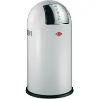 Wesco Mülleimer "Pushboy", weiß, B:40cm H:75,5cm T:40cm, Stahlblech, Mülleimer, Mülleimer, Abfallsammler, 50 Liter