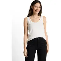 Tom Tailor Trägertop "Fitted", Damen, Gr. XS, whisper weiß, Single Jersey, Obermaterial: 95% Baumwolle, 5% Elasthan, unifarben, figurumspielend hüftbedeckend, Rundhals, Tops Trägertop, mit Stretch