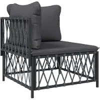 vidaXL 4-tlg. Garten-Lounge-Set mit Kissen Anthrazit Stahl