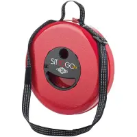 Wedo Teleskophocker SITTOGONXT, zusammenschiebbar, höhenverstellbar, mit Umhängegurt, bis 150 kg, ABS-Kunststoff, rot