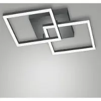 FABAS LUCE LED Wandleuchte Bard 39W dimmbar Smartluce 3000K warmweiss Anthrazit Alu 45x45cm
