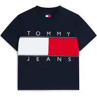Tommy Hilfiger Regular Flag Ss Tee Dark Night Navy Größe: L | Hemden Outlet | Damen | Schwarz