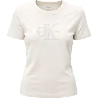 Calvin Klein Short Sleeve Baby Terry Hero Monogram Tofu Größe: L | Hemden Outlet | Damen