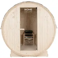 HOME DELUXE Outdoor Fasssauna LAHTI - ideal für 4 Personen aus Fichtenholz