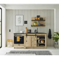 IMV Küche Sherwood in Old Style hell & Anthrazit Küchenschrank Set 4-teilig KA 196 x 180 cm