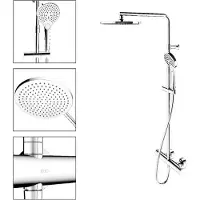Keuco PLAN blue Thermostat-Brausearmatur Wandmontage Aufputz mit Kopfbrause, 53926012321, Farbe: Verchromt