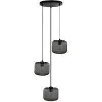 HOME DELUXE Hängeleuchte aus Glas LILY - Rauchgrau | Pendelleuchte Hängelampe Deckenpendel