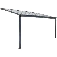 HOME DELUXE Terrassenüberdachung 312 x 303 x 226 / 278 cm (Grau)