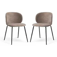 Idea New Garden Srl 2er-Set gepolsterte Stühle aus Chenille-Stoff, Stahlgestell, elegantes Design für Esszimmer, Restaurants und Hotels – Daniela/Taubengrau