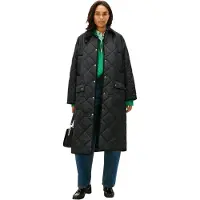 Tommy Hilfiger Damen Steppmantel Padded Quilted Oversized Fit, Schwarz (Black),