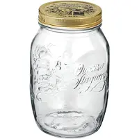 Bormioli Rocco Rocco Quattro Stagioni 6 Stück, Inhalt 1000 ml, mit Deckel goldfarben